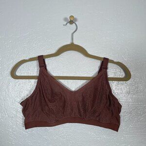 Understance Women Plus Size 40D/DD Brown Mocha Cate Wireless Soft Cup Bra No Pad